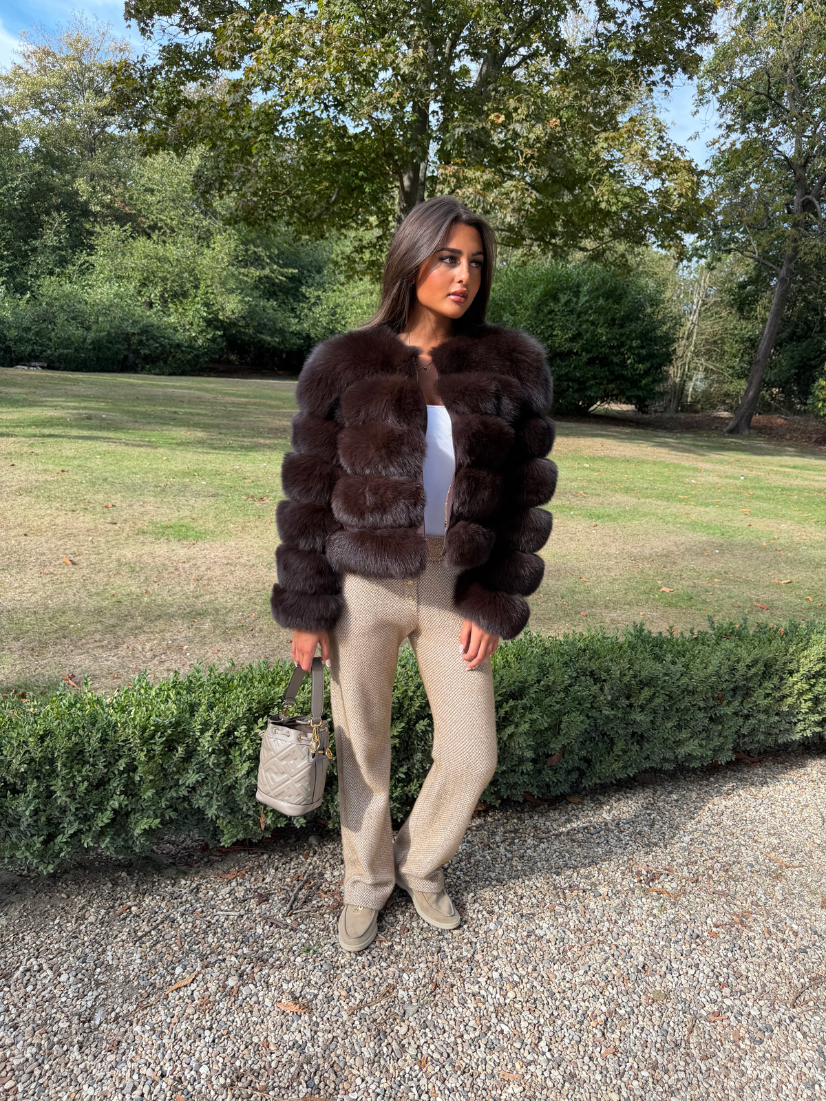Chocolate Brown 6 Row Fur