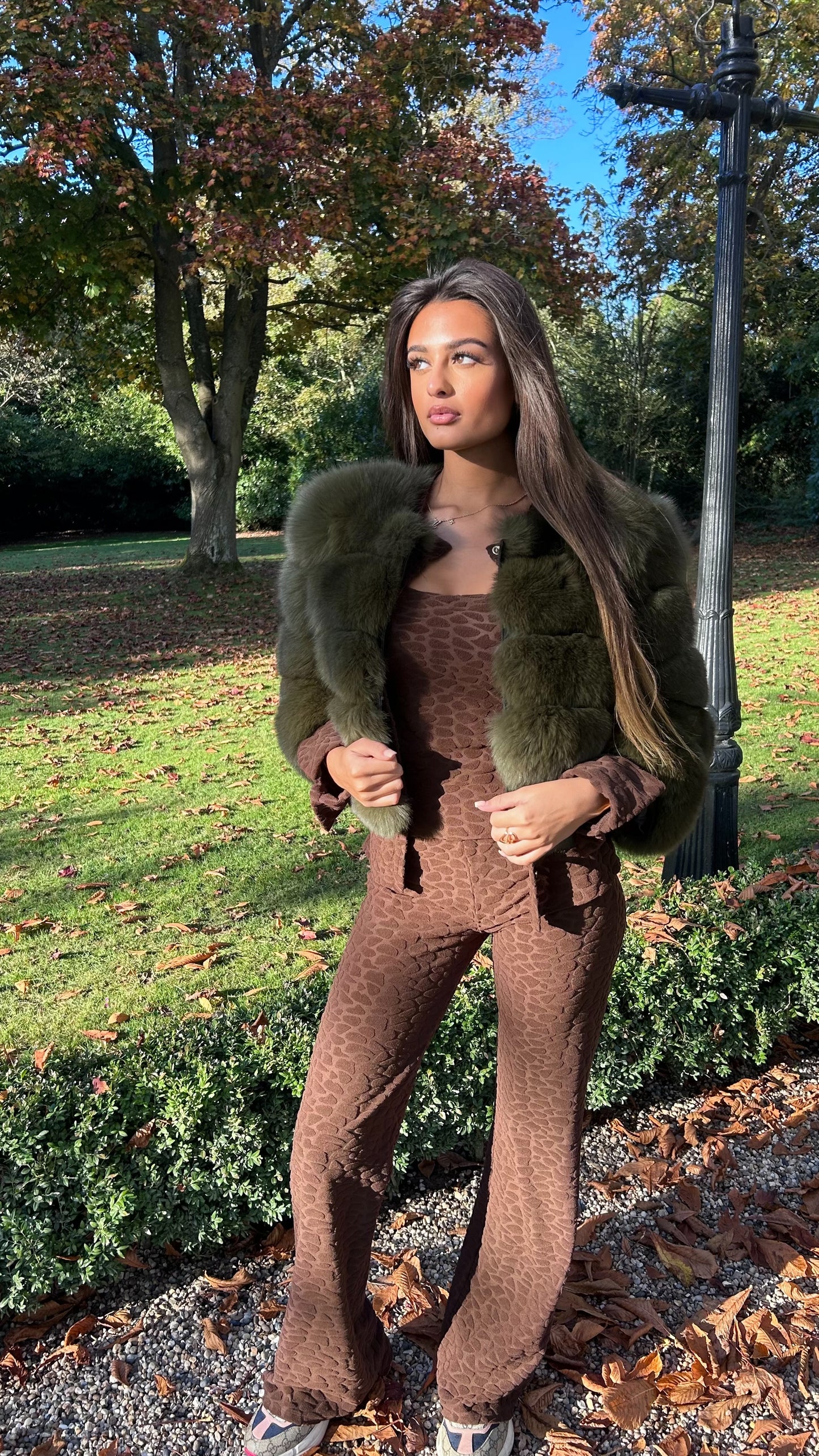 Khaki Cropped Fur
