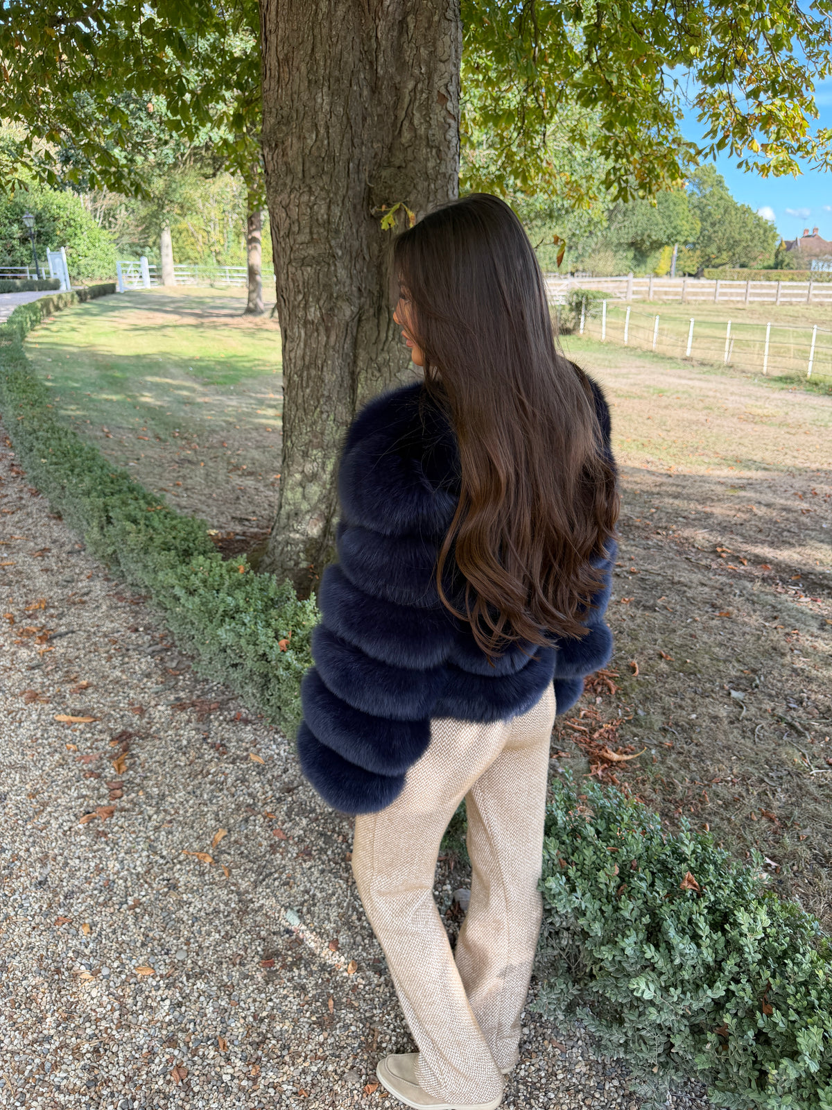 Navy 6 Row Fur