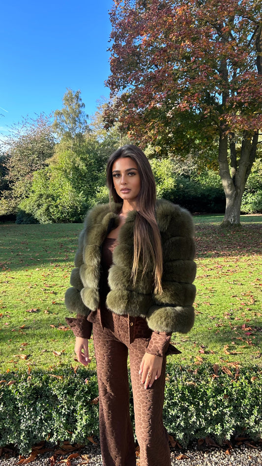 Khaki Cropped Fur