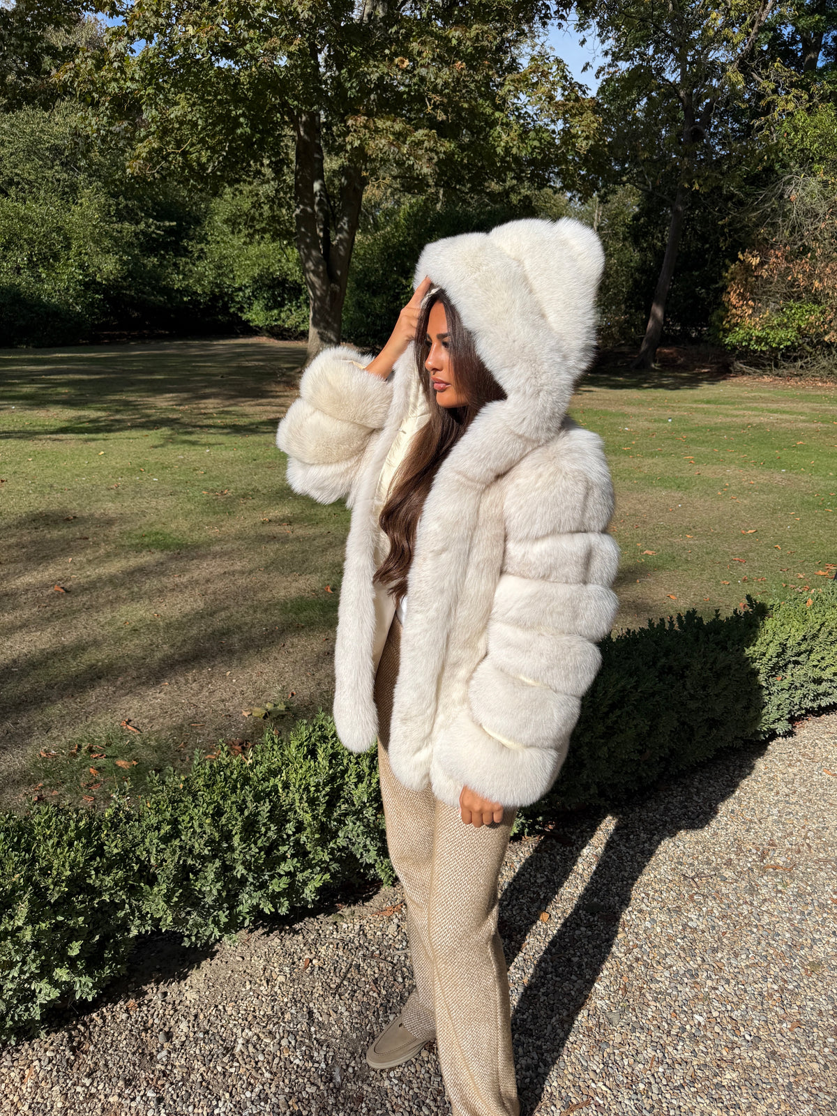 White fox Hooded Fur